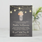 Rustikales Brautparty Mason Jar Lights Floral Foto Einladung (Stehend Vorderseite)