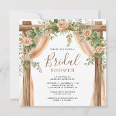 Rustikales Brautparty mit Blumenblättern Einladung (Vorderseite)