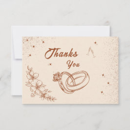 Rustikales Brautparty mit Blumenmuster Dankeskarte