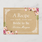 Rustikales Brautparty mit floralen Rahmen Postkarte (Vorderseite)