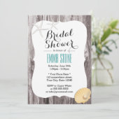 Rustikales Brautparty mit gepflegtem Holz Einladung (Stehend Vorderseite)