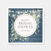 Rustikales Brautparty mit Holzbalken Serviette (Vorderseite)