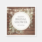 Rustikales Brautparty mit Holzbalken Serviette (Vorderseite)