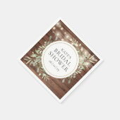 Rustikales Brautparty mit Holzbalken Serviette (Ecke)