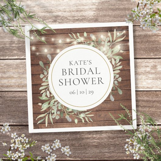 Rustikales Brautparty mit Holzbalken Serviette