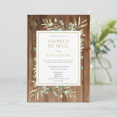 Rustikales Brautparty mit Mail Greenery Einladung (Stehend Vorderseite)