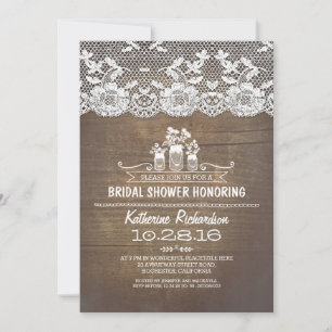 Rustikales Brautparty mit Maurerkirschen Einladung