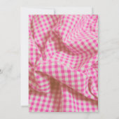 Rustikales Brautparty mit rosa Blumenzellenleuchte Einladung (Rückseite)