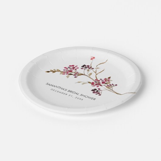 Rustikales Brautparty Papier Teller (Schrägansicht)