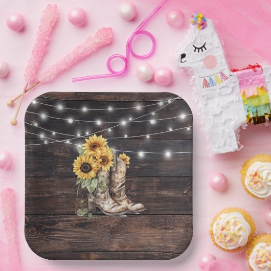 Rustikales Brautparty Papier Teller (Party)