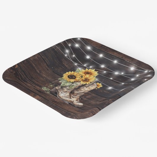 Rustikales Brautparty Papier Teller (Gewinkelt)