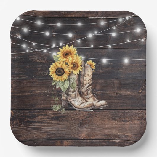 Rustikales Brautparty Papier Teller (Vorderseite)