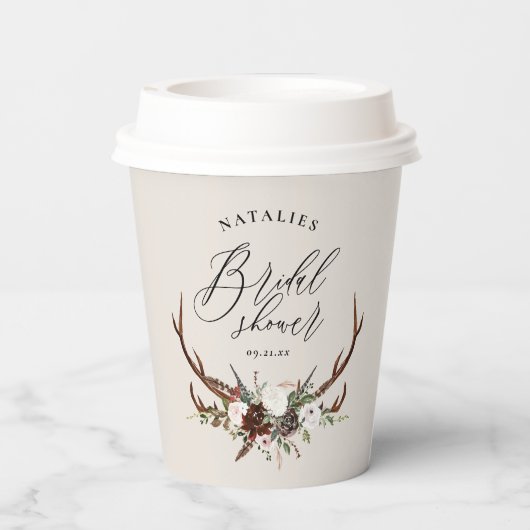 Rustikales Brautparty Pappbecher (Rückseite)