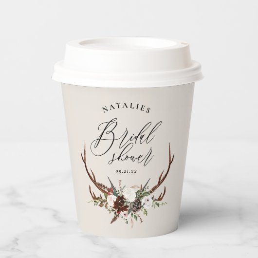Rustikales Brautparty Pappbecher (Vorderseite)