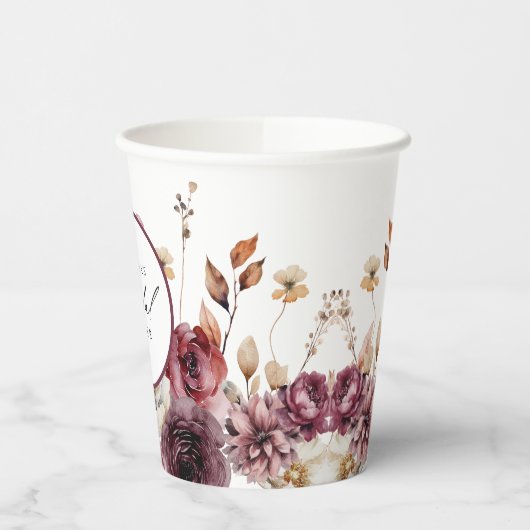 Rustikales Brautparty Pappbecher (Links)