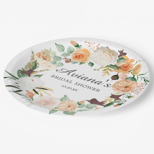 Rustikales Brautparty Pappteller (Schrägansicht)