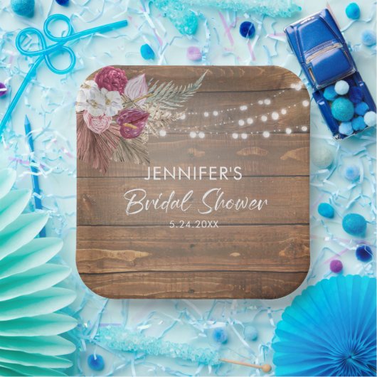 Rustikales Brautparty Pappteller (Party)