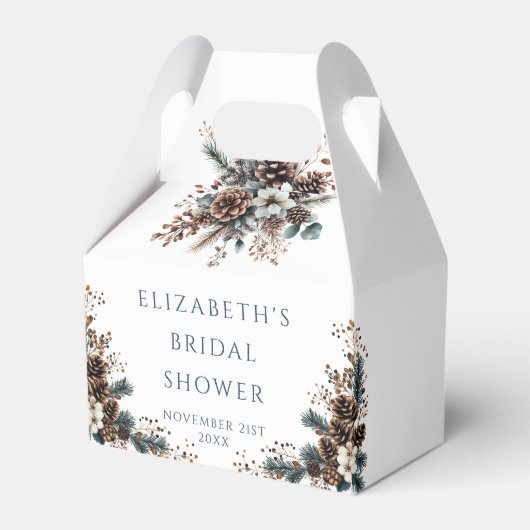 Rustikales Brautparty Pinecones Forest Geschenkschachtel (Vorderseite)