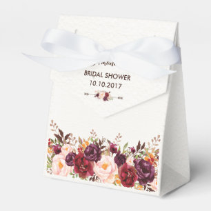 Rustikales Brautparty Pink Marsala Gefallen Box Geschenkschachtel