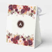 Rustikales Brautparty Pink Marsala Gefallen Box Geschenkschachtel (Rückseite)