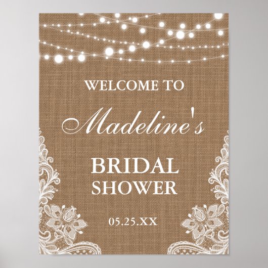 Rustikales Brautparty Poster (Vorne)