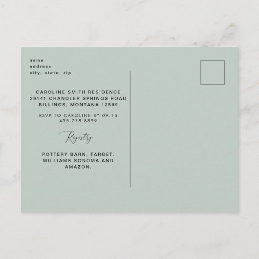 Rustikales Brautparty Postkarte (Rückseite)