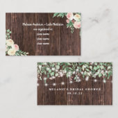 Rustikales Brautparty - Registrierungskarte Begleitkarte (Vorne/Hinten)