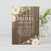 Rustikales Brautparty Rose Einladung (Stehend Vorderseite)