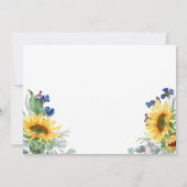 Rustikales Brautparty Sonnenblumen Wildblume Einladung (Rückseite)