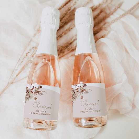 Rustikales Brautparty Sparkling Weinkeller Schaumweinetikett