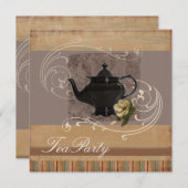 Rustikales Brautparty Tee Party Einladung (Vorne/Hinten)