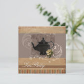 Rustikales Brautparty Tee Party Einladung (Stehend Vorderseite)