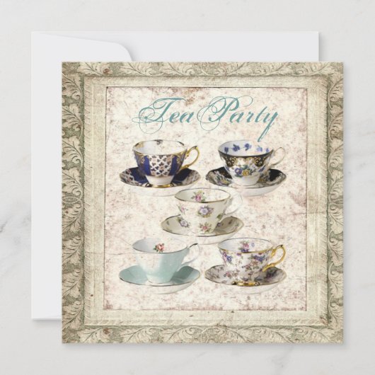 Rustikales Brautparty Tee Party Einladung (Vorderseite)