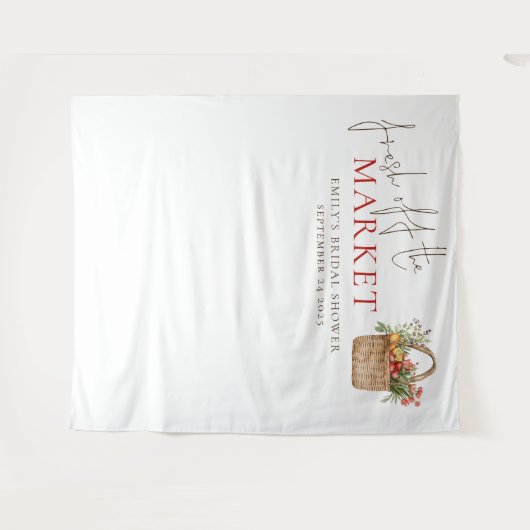 Rustikales Brautparty vor dem Hintergrund Wandteppich (Vorderseite (Horizontal))