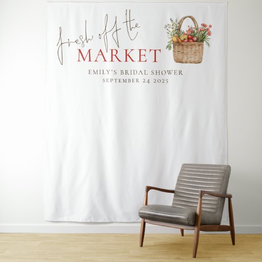 Rustikales Brautparty vor dem Hintergrund Wandteppich (Beispiel)