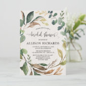 Rustikales Brautparty Waldwald Thema Einladung (Stehend Vorderseite)