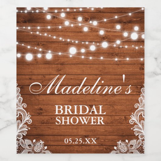 Rustikales Brautparty Weinetikett (Einzelnes Label)