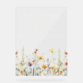 Rustikales Brautparty Wildblume Acrylschild (Vorderseite)