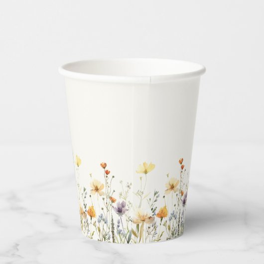 Rustikales Brautparty Wildblume Pappbecher (Rechts)