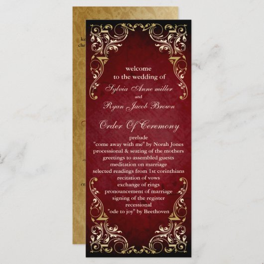 Rustikales Brautprogramm Programm (Vorne/Hinten)