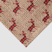 Rustikales Brawn Burlap Karierte Landschaft Hirsch Seidenpapier (Ausschnitt)