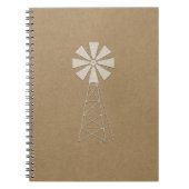 Rustikales Brawn Kraft Farm Windmill Country Moder Notizblock (Vorderseite)