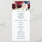 Rustikales Breezy-Burgund-Hochzeit im Herbst-Progr Programm (Rückseite)