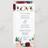 Rustikales Breezy-Burgund-Hochzeit im Herbst-Progr Programm (Vorne/Hinten)