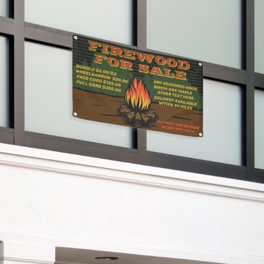 Rustikales Brennholz für den Verkauf von Bundle-Ak Banner (Äußeres Gebäude)