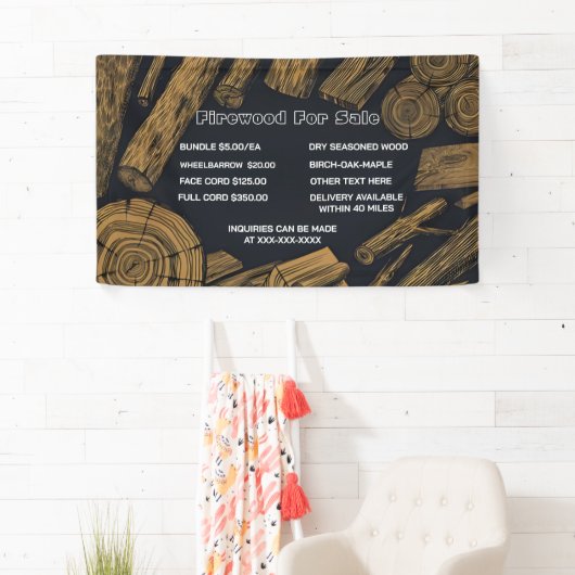 Rustikales Brennholz für den Verkauf von Bundle-Ak Banner (Insitu)