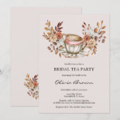 Rustikales Bridal Tee Party Einladung (Vorne/Hinten)