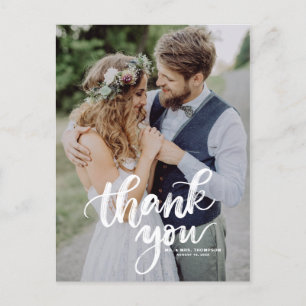 Rustikales Briefing Hochzeit Danke Postcard Einladungspostkarte