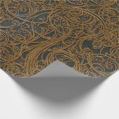 Rustikales Bronze-Verziert Damasketpapier Geschenkpapier (Ecke)