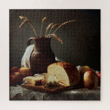 Rustikales Brot & Obst | Stillleben-Jigsaw-Puzzle